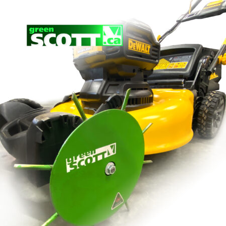 A yellow lawn aeration equipment