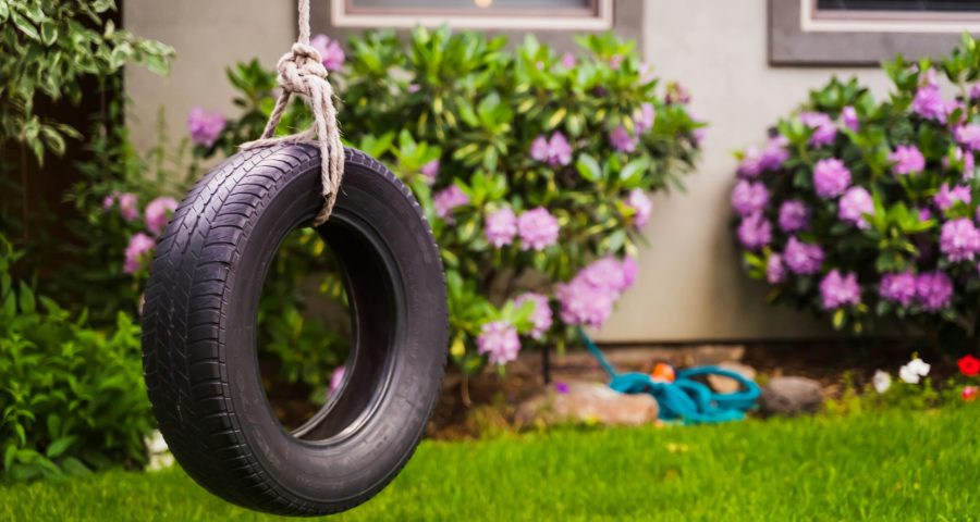 grass and tire grass and tire